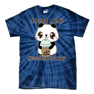 A Boba A Day Keeps The Reality Away Cute Panda Tie-Dye T-Shirt