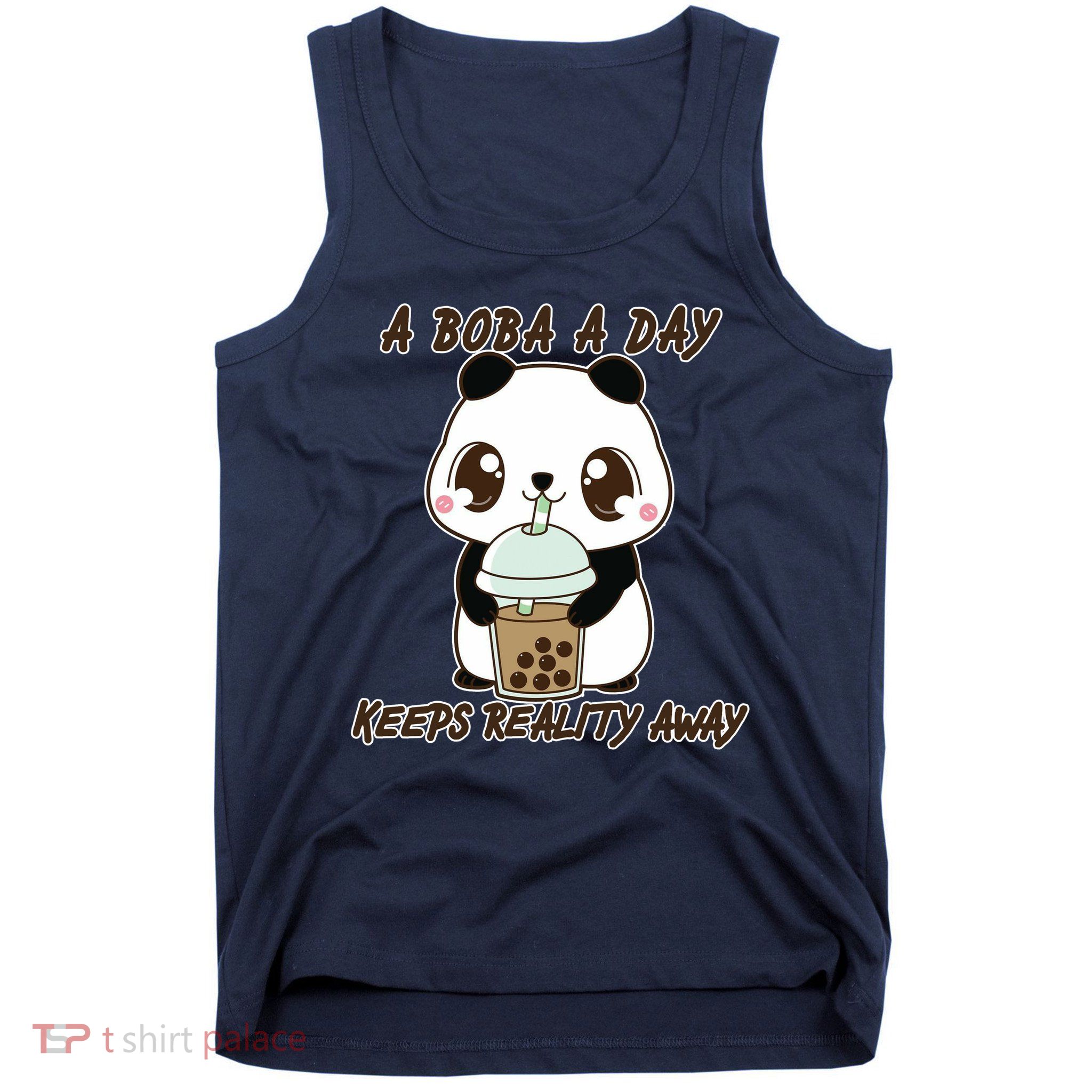 A Boba A Day Keeps The Reality Away Cute Panda Tank Top