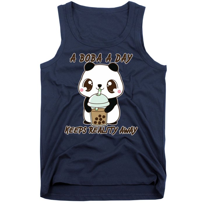 A Boba A Day Keeps The Reality Away Cute Panda Tank Top