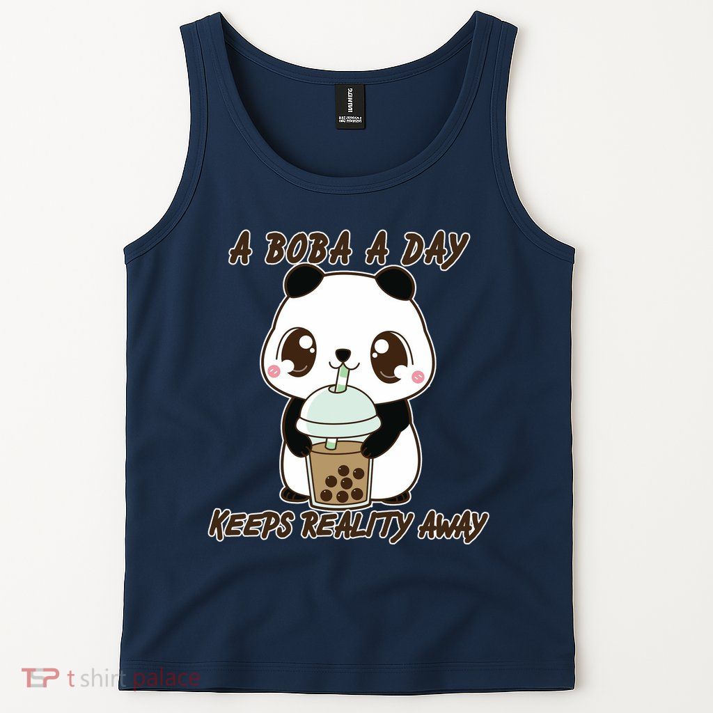 A Boba A Day Keeps The Reality Away Cute Panda Tank Top