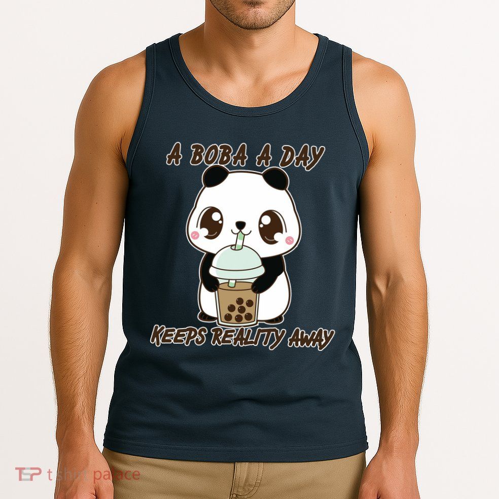 A Boba A Day Keeps The Reality Away Cute Panda Tank Top