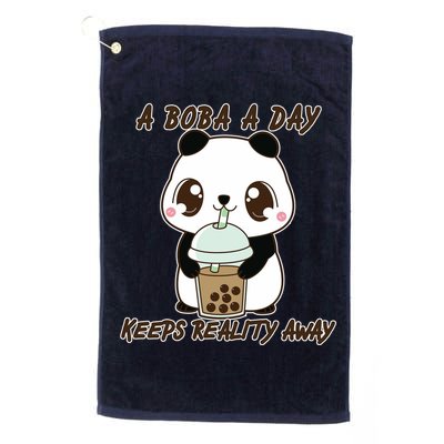 A Boba A Day Keeps The Reality Away Cute Panda Golf Towel