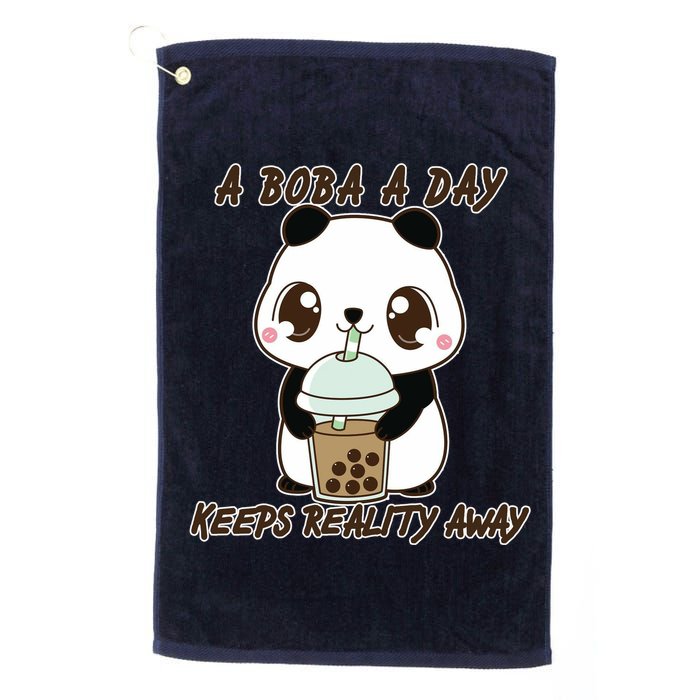 A Boba A Day Keeps The Reality Away Cute Panda Golf Towel