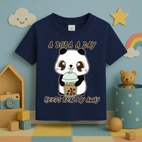 A Boba A Day Keeps The Reality Away Cute Panda Toddler T-Shirt