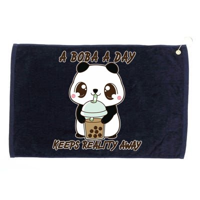 A Boba A Day Keeps The Reality Away Cute Panda Grommeted Golf Towel