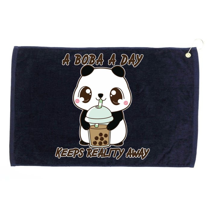 A Boba A Day Keeps The Reality Away Cute Panda Grommeted Golf Towel