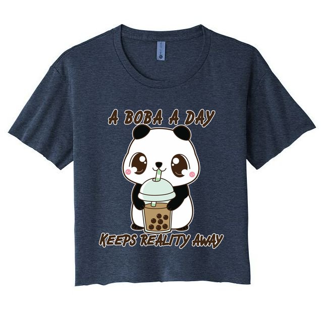 A Boba A Day Keeps The Reality Away Cute Panda Crop Top