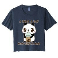 A Boba A Day Keeps The Reality Away Cute Panda Crop Top