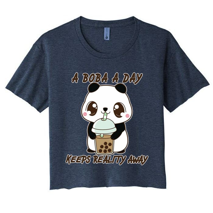 A Boba A Day Keeps The Reality Away Cute Panda Crop Top