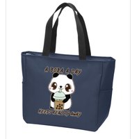 A Boba A Day Keeps The Reality Away Cute Panda Zip Tote Bag