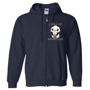 A Boba A Day Keeps The Reality Away Cute Panda Full Zip Hoodie