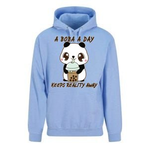 A Boba A Day Keeps The Reality Away Cute Panda Unisex Surf Hoodie