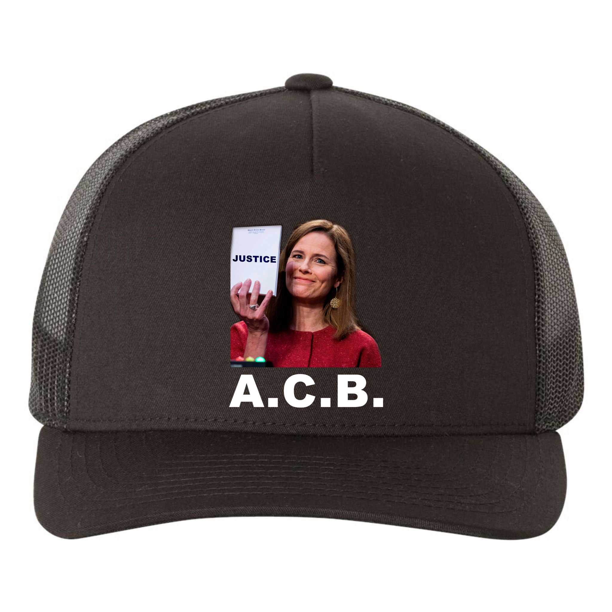 A.C.B. Justice Notepad Amy Barrett Yupoong Adult 5-Panel Trucker Hat