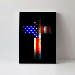 A christian cross comprised of the American Flag Canvas