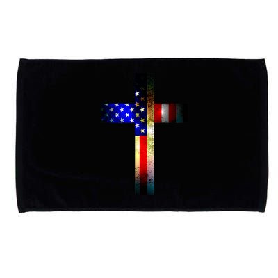 A christian cross comprised of the American Flag Microfiber Hand Towel