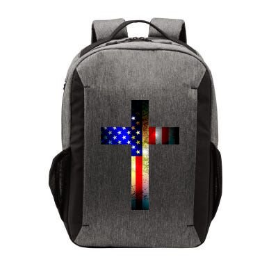 A christian cross comprised of the American Flag Vector Backpack