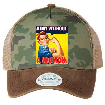 A Day Without A Woman Rosie Riveter WWII Poster Legacy Tie Dye Trucker Hat