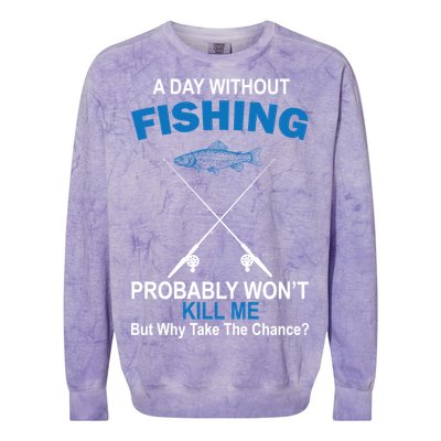 A Day Without Fishing Funny Colorblast Crewneck Sweatshirt