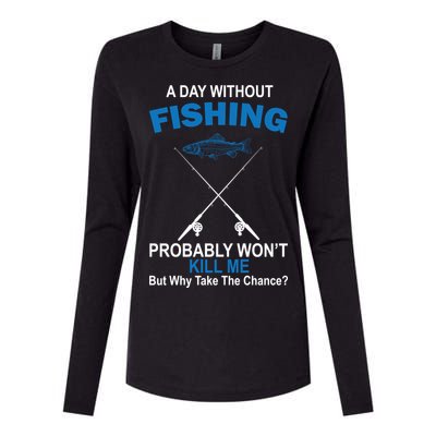 A Day Without Fishing Funny Womens Cotton Relaxed Long Sleeve T-Shirt