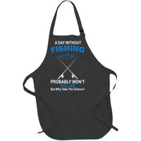 A Day Without Fishing Funny Full-Length Apron With Pockets