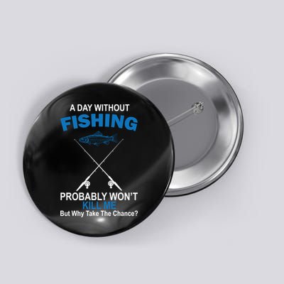 A Day Without Fishing Funny Button