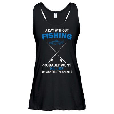 A Day Without Fishing Funny Ladies Essential Flowy Tank