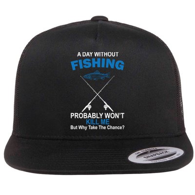 A Day Without Fishing Funny Flatbill Hat