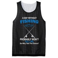 A Day Without Fishing Funny Mesh Reversible Basketball Jersey Tank