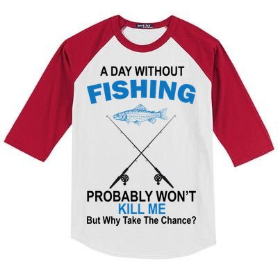 A Day Without Fishing Funny Kids Colorblock Raglan Jersey