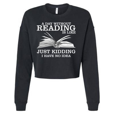 A Day Without Reading Cropped Pullover Crew