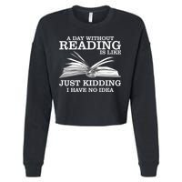 A Day Without Reading Cropped Pullover Crew