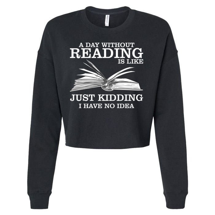 A Day Without Reading Cropped Pullover Crew