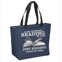 A Day Without Reading Zip Tote Bag