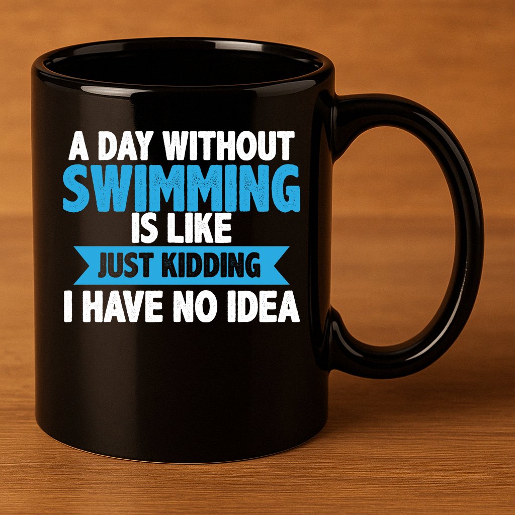 A Day Without Swimming  11oz C Handle Ceramic Mug