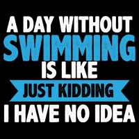 A Day Without Swimming  Drawstring Bag