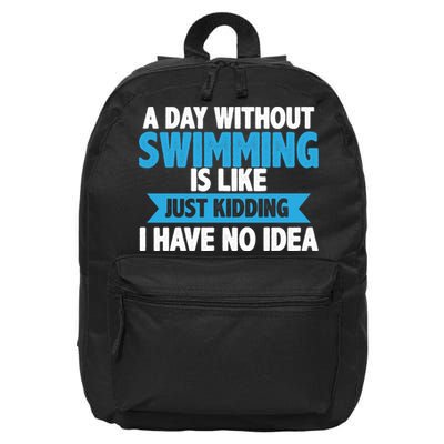 A Day Without Swimming  16 in Basic Backpack