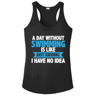 A Day Without Swimming  Ladies PosiCharge Competitor Racerback Tank