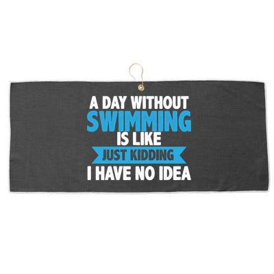 A Day Without Swimming  Large Microfiber Waffle Golf Towel