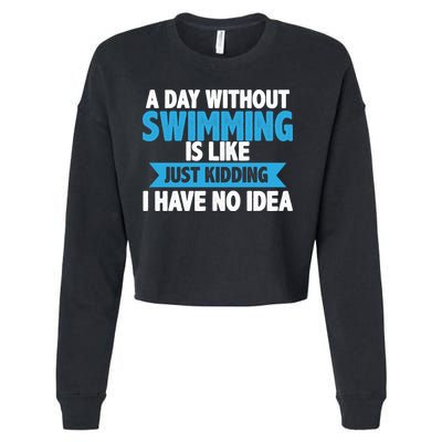 A Day Without Swimming  Cropped Pullover Crew