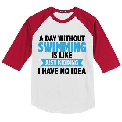 A Day Without Swimming  Kids Colorblock Raglan Jersey