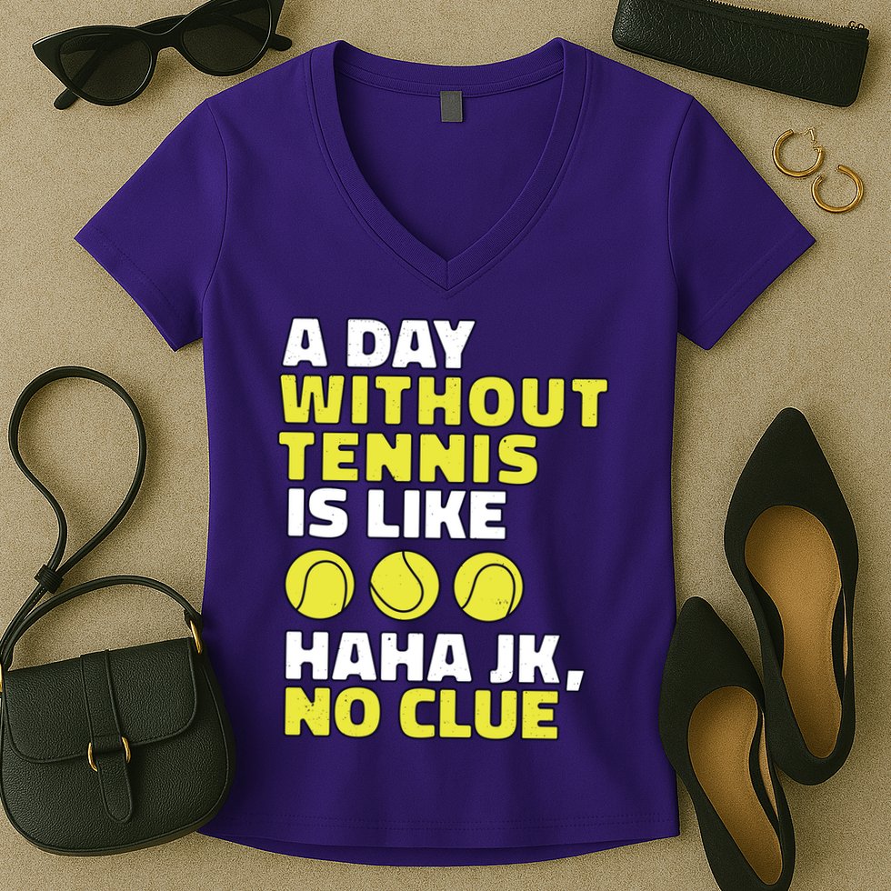 A Day Without Tennis Is Like Funny Women's V-Neck T-Shirt
