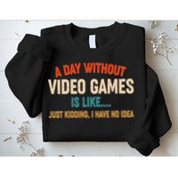 A Day Without Video Games Is Like Just Kidding I Have No Idea Sweatshirt
