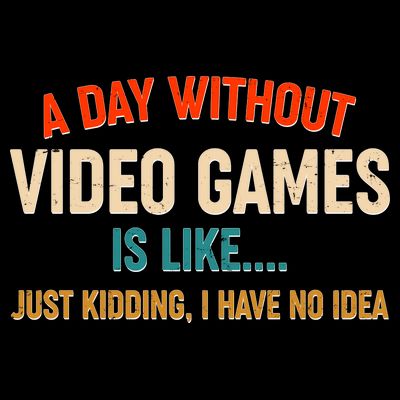A Day Without Video Games Is Like Just Kidding I Have No Idea T-Shirt