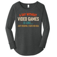 A Day Without Video Games Is Like Just Kidding I Have No Idea Women's Perfect Tri Tunic Long Sleeve Shirt