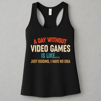 A Day Without Video Games Is Like Just Kidding I Have No Idea Womens Tank Top