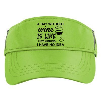 A Day Without Wine Is like Just Kidding I Have No idea Adult Drive Performance Visor