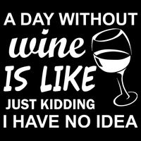 A Day Without Wine Is like Just Kidding I Have No idea Backpack