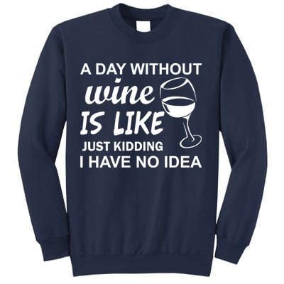 A Day Without Wine Is like Just Kidding I Have No idea Sweatshirt