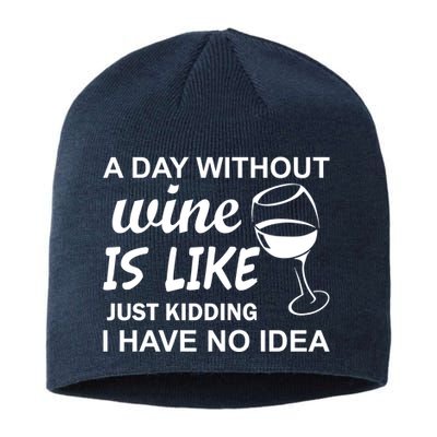 A Day Without Wine Is like Just Kidding I Have No idea Sustainable Beanie