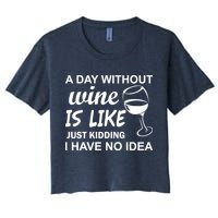 A Day Without Wine Is like Just Kidding I Have No idea Crop Top